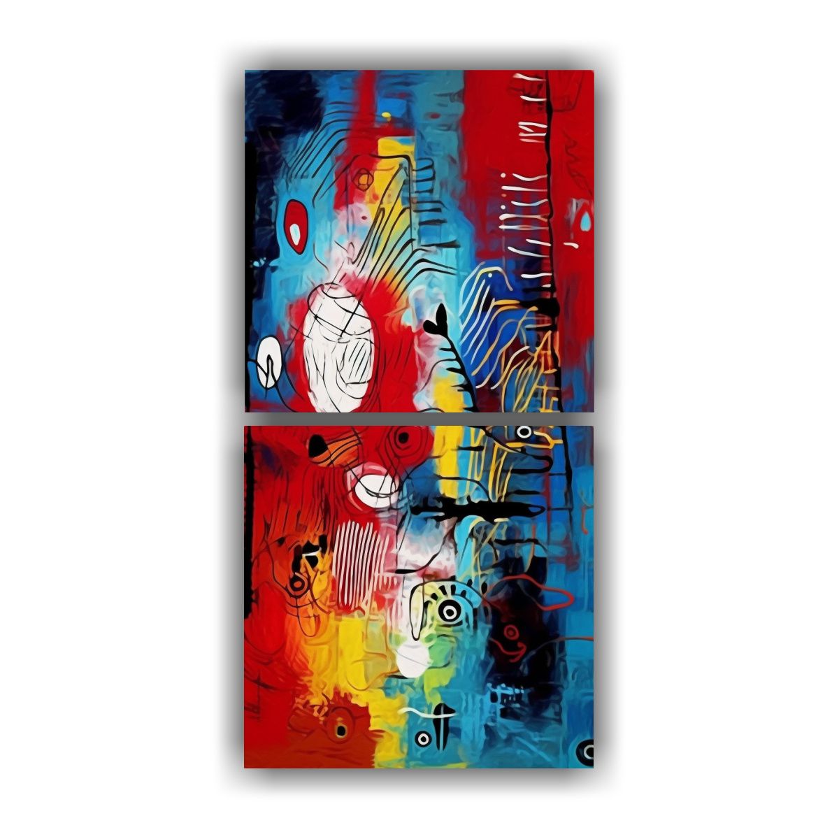GENERICO - Díptico Abstracto Perspectiva Decoración 70x140 Cm