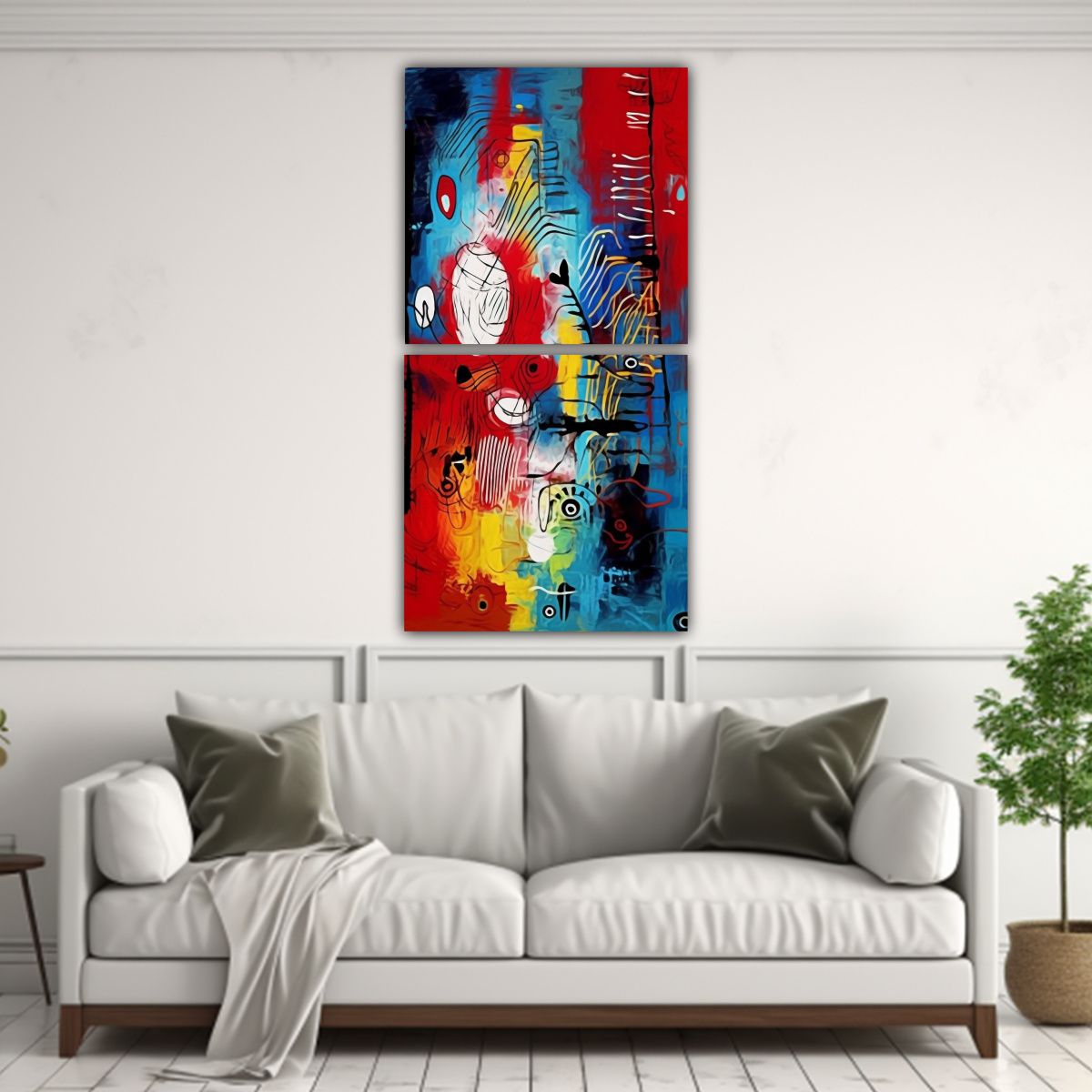 GENERICO - Díptico Abstracto Perspectiva Decoración 70x140 Cm