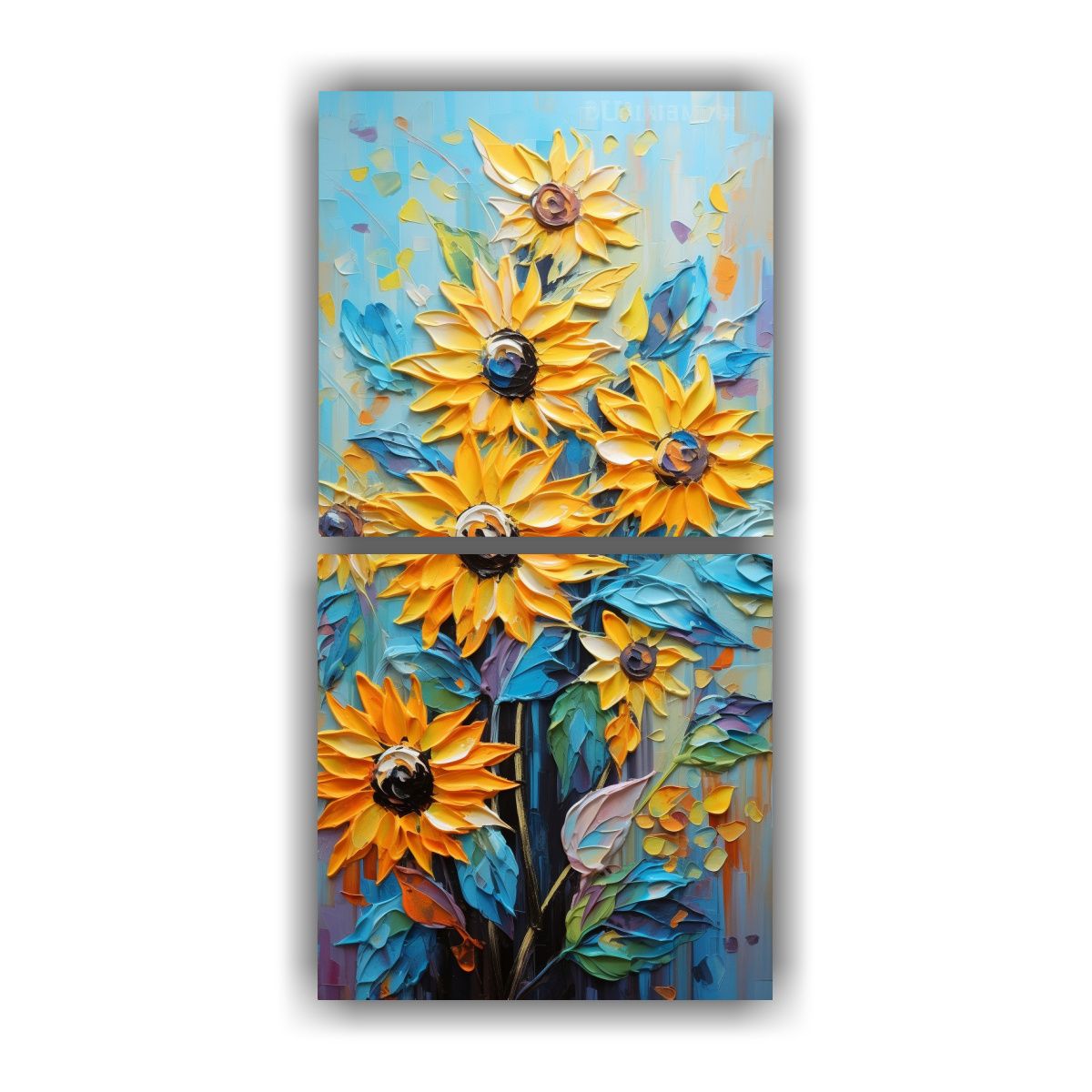 GENERICO - Cuadro Vibrante De Girasoles En Lienzo 70x140 Cm