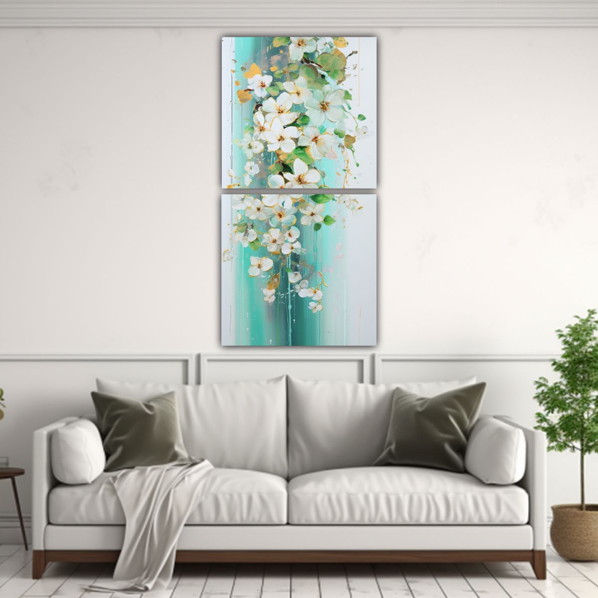 GENERICO - Diptico Calidos Estética Pintura Acrílica En 80x160 Cm