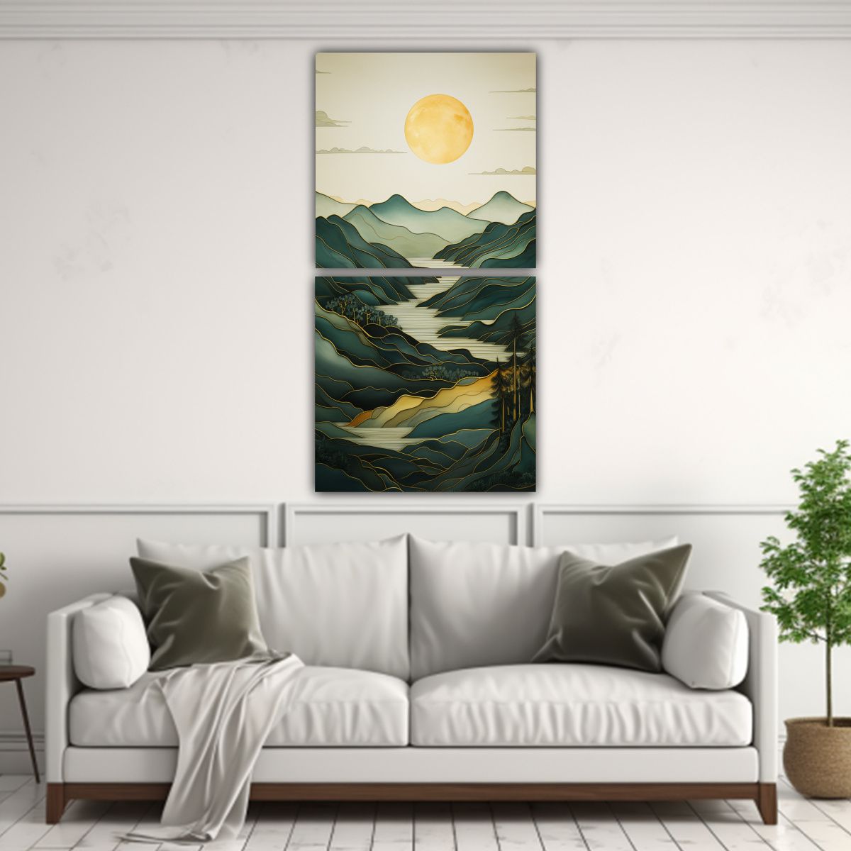 GENERICO - Paisajes Surrealistas Minimalistas De Montañas 80x160 Cm