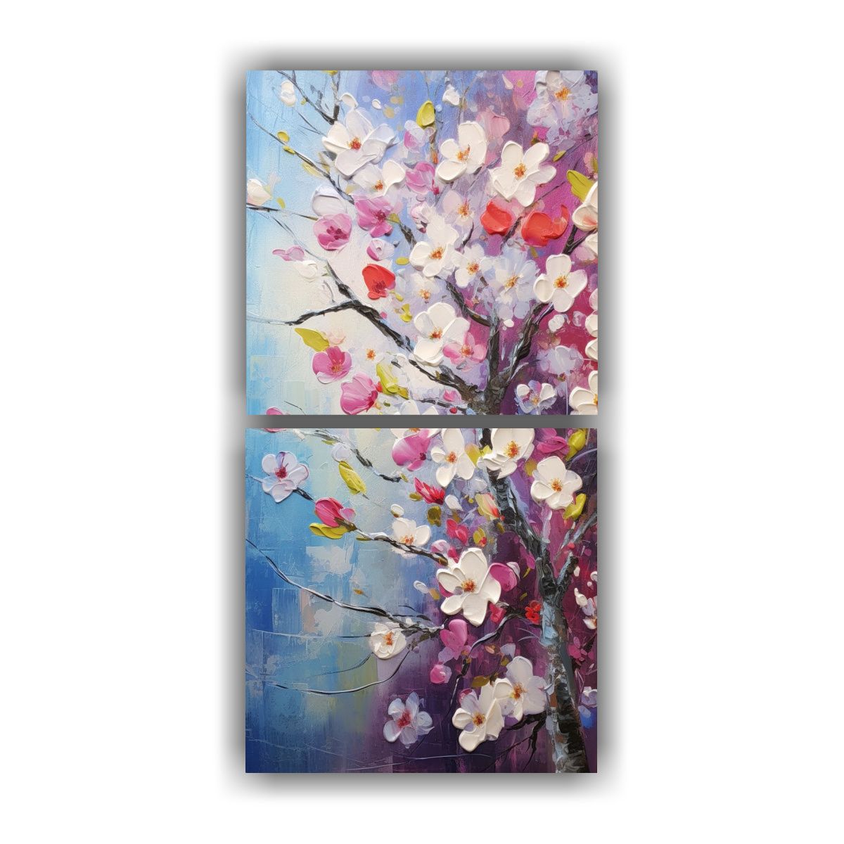 GENERICO - Pintura De Cerezos En Flor En Lindos Colores 80x160 Cm