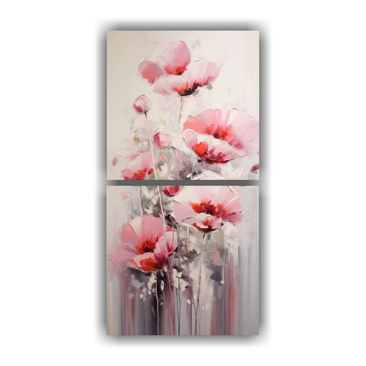 GENERICO - Cuadro Dibujo Habitación Con Flores Rosadas 80x160 Cm