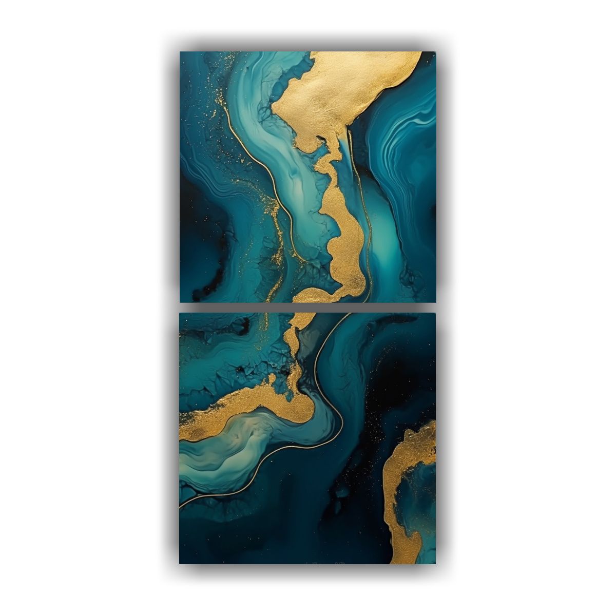 GENERICO - Cuadros Vanguardia Elegante Con Tonos Azules 70x140 Cm