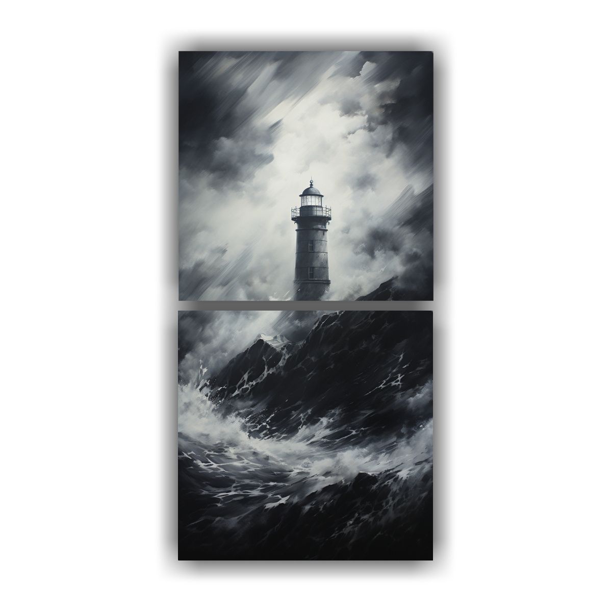 GENERICO - Arte De Pared Inspiración Lighthouse Bastidor De 70x140 Cm