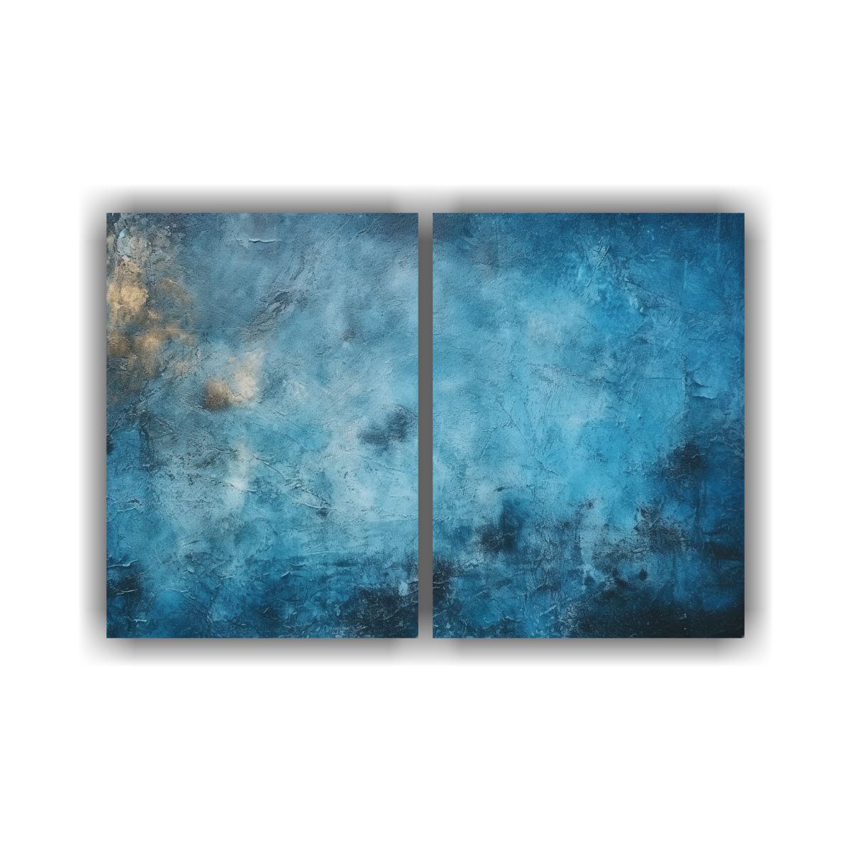 GENERICO - Pintura Azul Moderna Con Textura En Fondo Dos 160x120 Cm