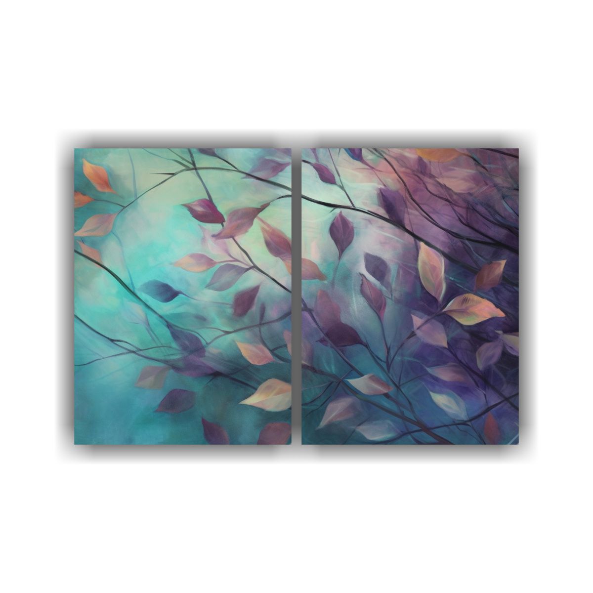 GENERICO - Pintura Juvenil Estilo Nebuloso En Hojas Moradas 160x120 Cm