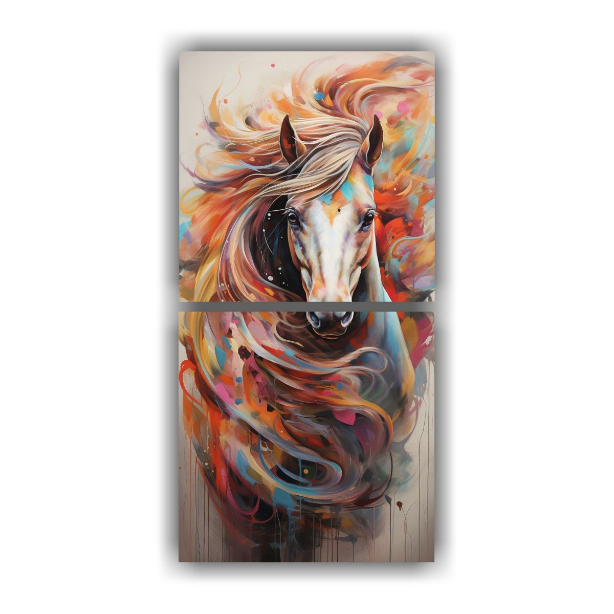 GENERICO - Cuadros Abstractos Temática Animales En Lienzo 80x160 Cm