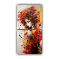 GENERICO - Pinturas Baño Con Manchas Abstractas 70x140 Cm