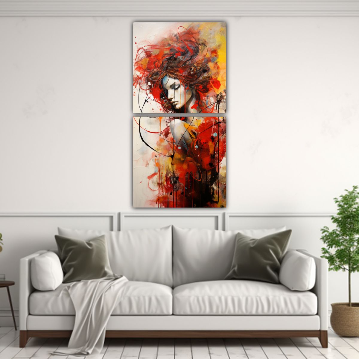 GENERICO - Pinturas Baño Con Manchas Abstractas 80x160 Cm