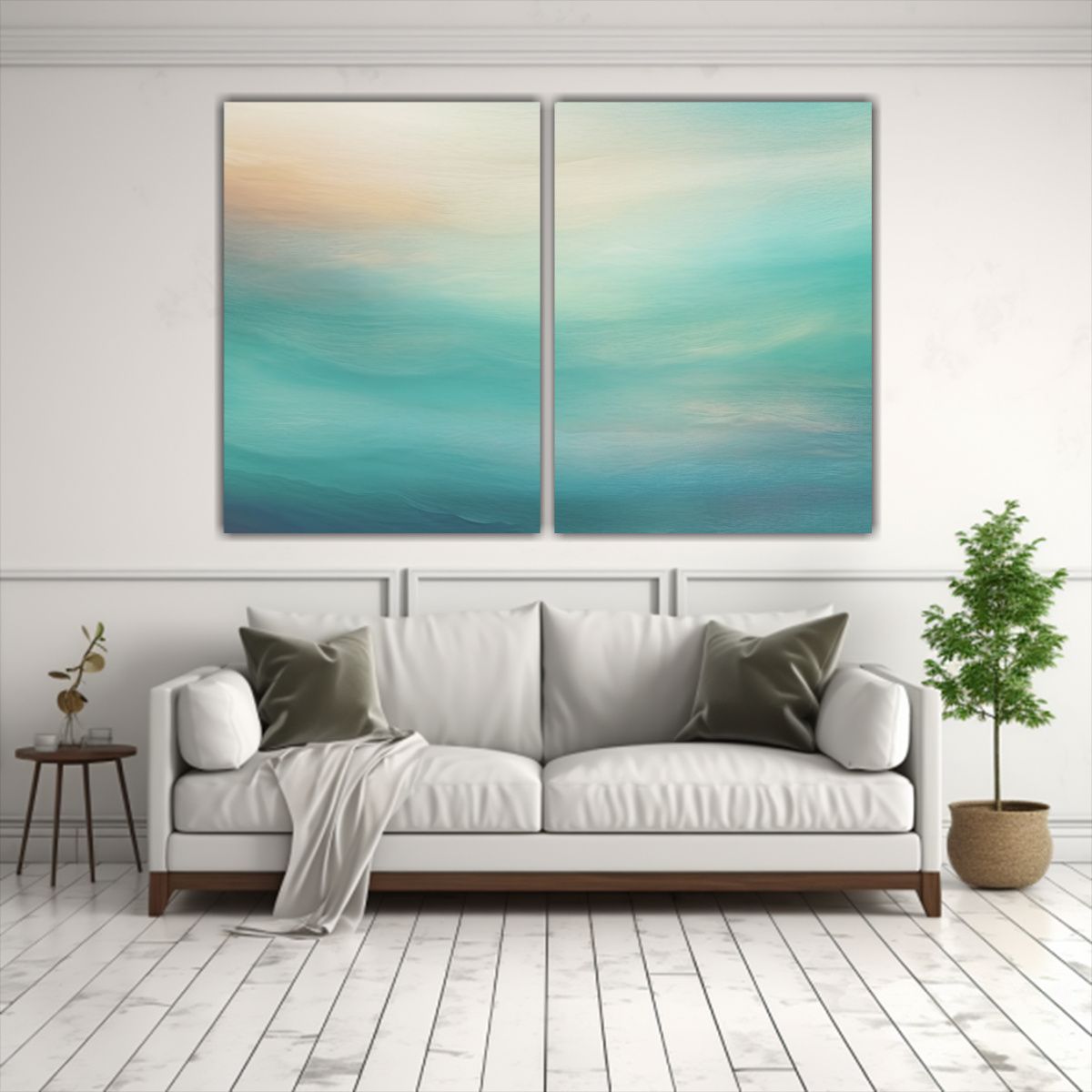 GENERICO - Cuadros Decorativos En Tonos Morados Azules 160x120 Cm