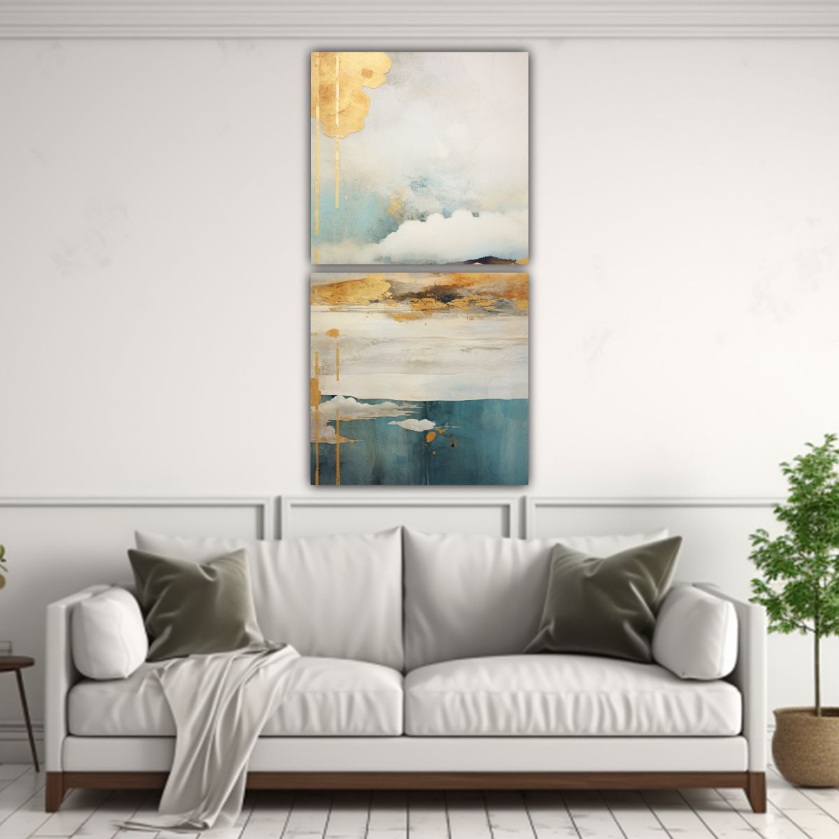 GENERICO - Set 2 Lienzos De Tela Con Imagen De Pintura De 70x140 Cm