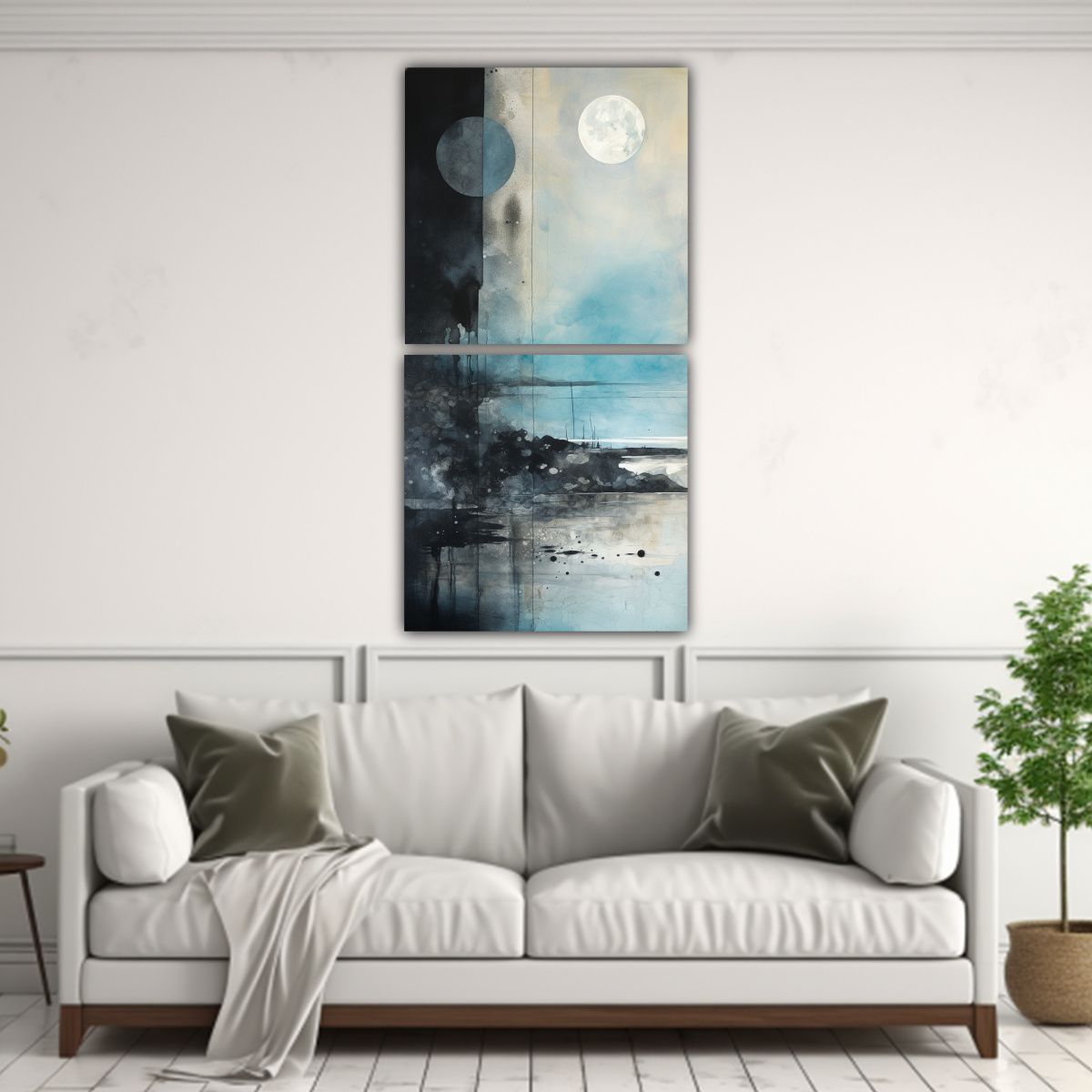 GENERICO - Pintura Decorativa Temática En Acuarela Negro 80x160 Cm