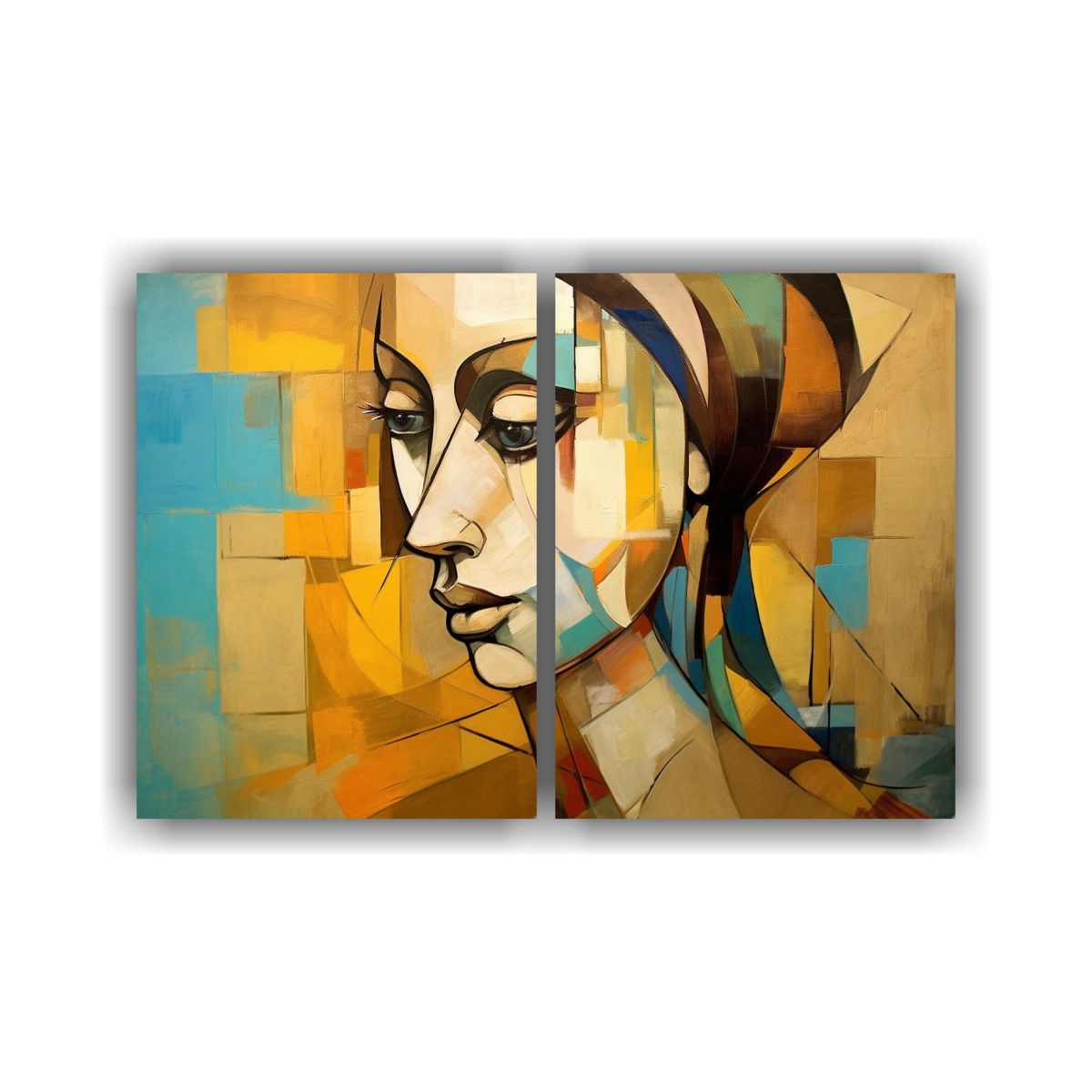 GENERICO - Dos Cuadros Decorativos Estilo Retrato De Mujer 160x120 Cm