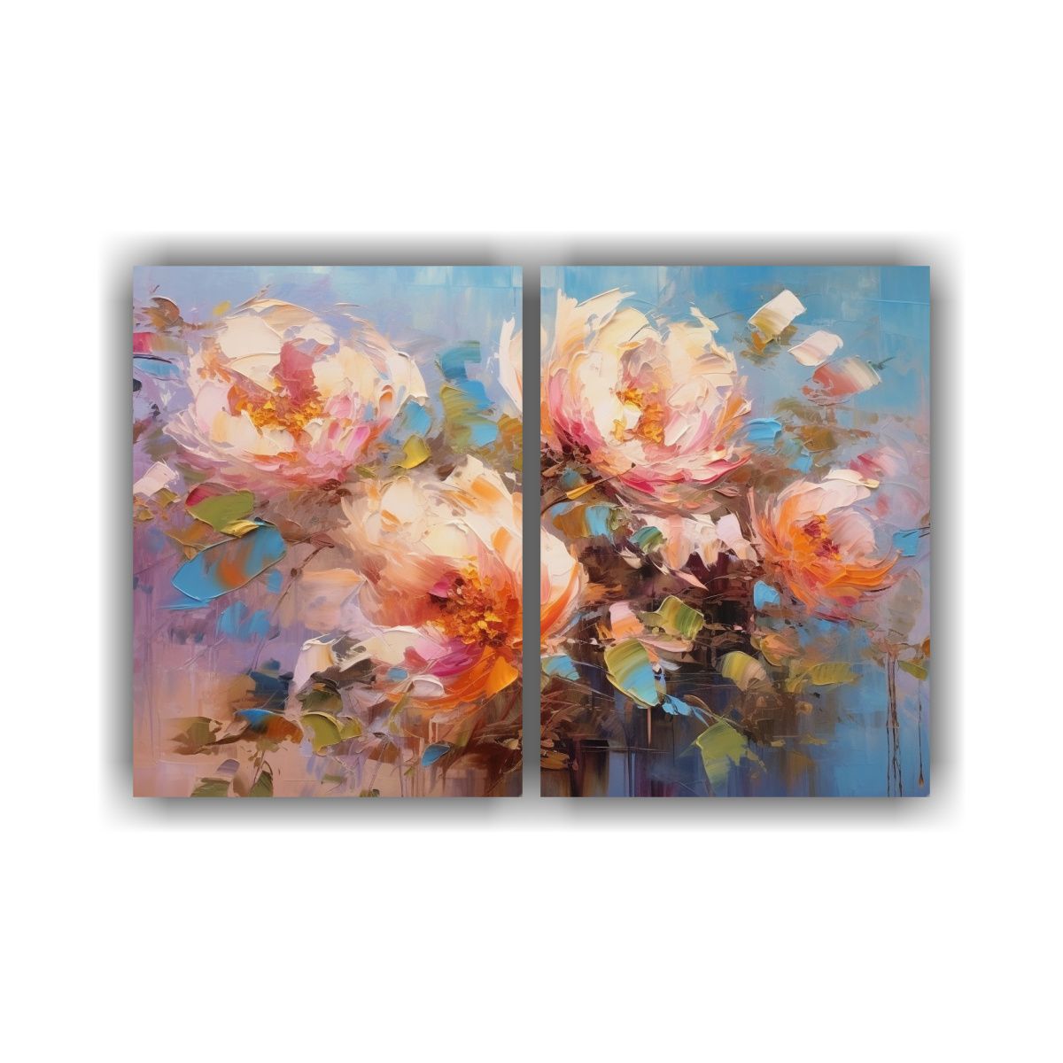 GENERICO - Pintura Abstracta Dos Cuadros De Composición 160x120 Cm