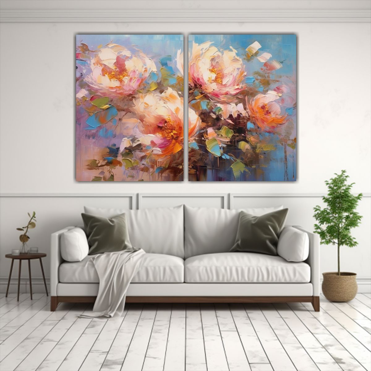 GENERICO - Pintura Abstracta Dos Cuadros De Composición 160x120 Cm