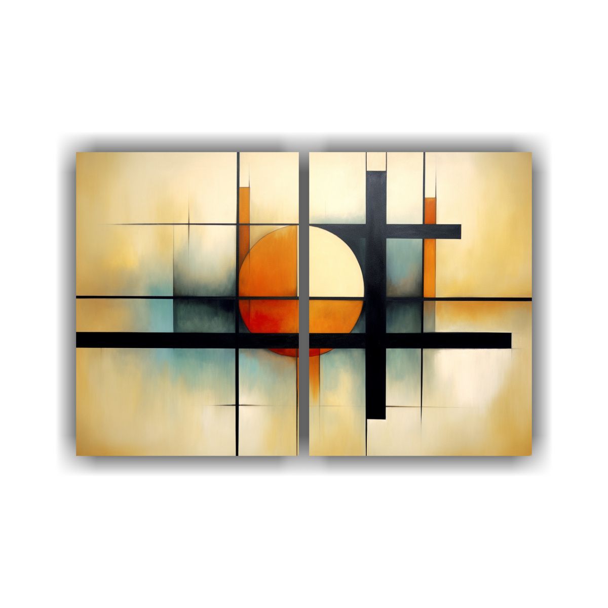 GENERICO - Cuadros Abstractos Intensos Para Decoración De 160x120 Cm