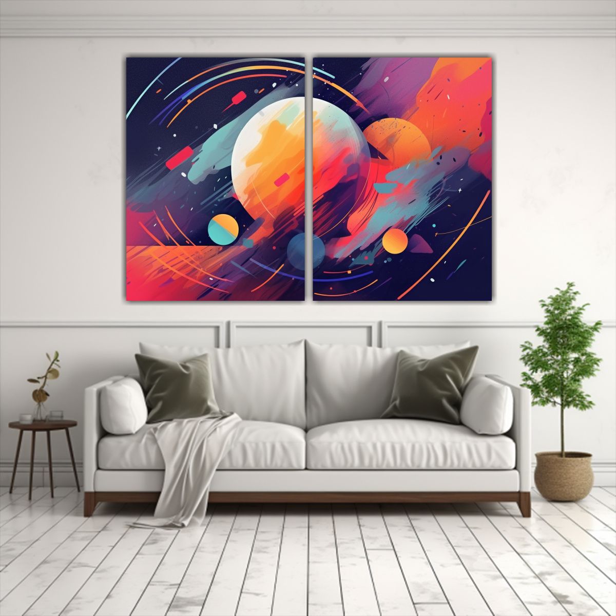 GENERICO - Cuadros Abstractos Horizontales Para Decorar 160x120 Cm