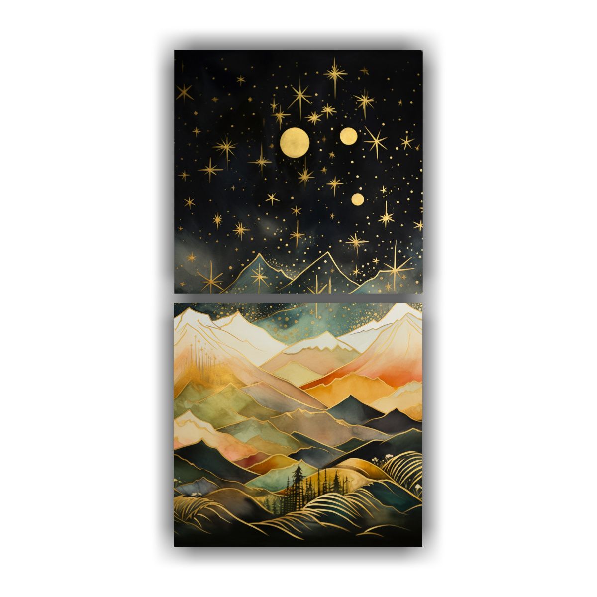 GENERICO - Paisaje De Montaña Con Estilo Elegante Lienzo 70x140 Cm