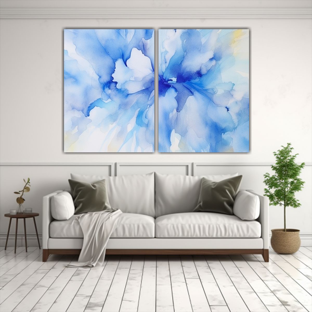 GENERICO - Pinturas Abstractas Acuarela Azul Composiciones 160x120 Cm