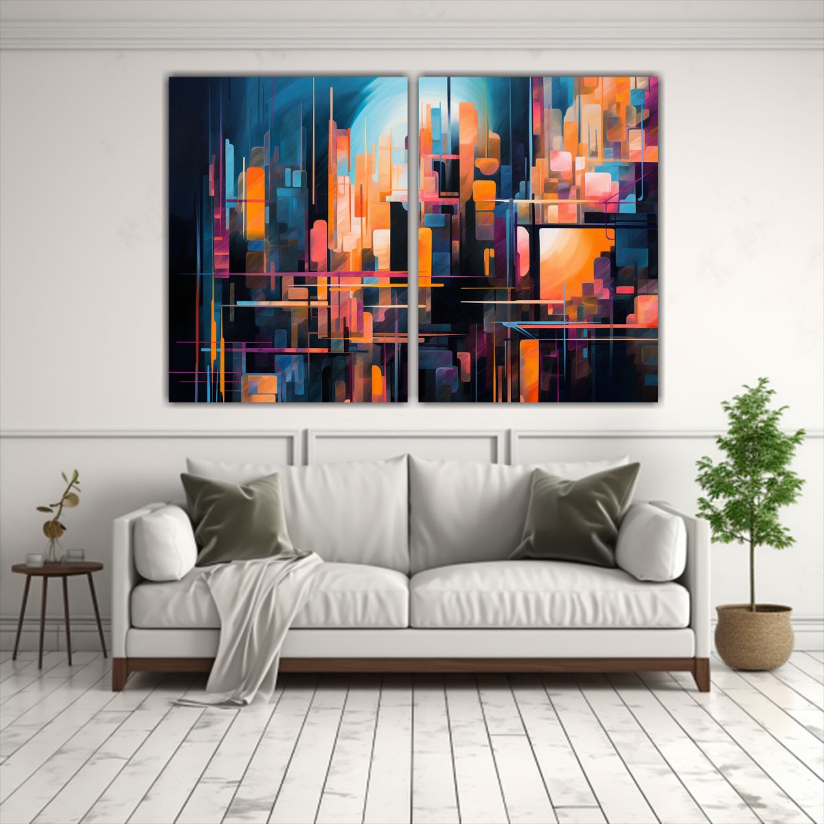 GENERICO - Pinturas De Decoración Abstracta Con Elementos 160x120 Cm