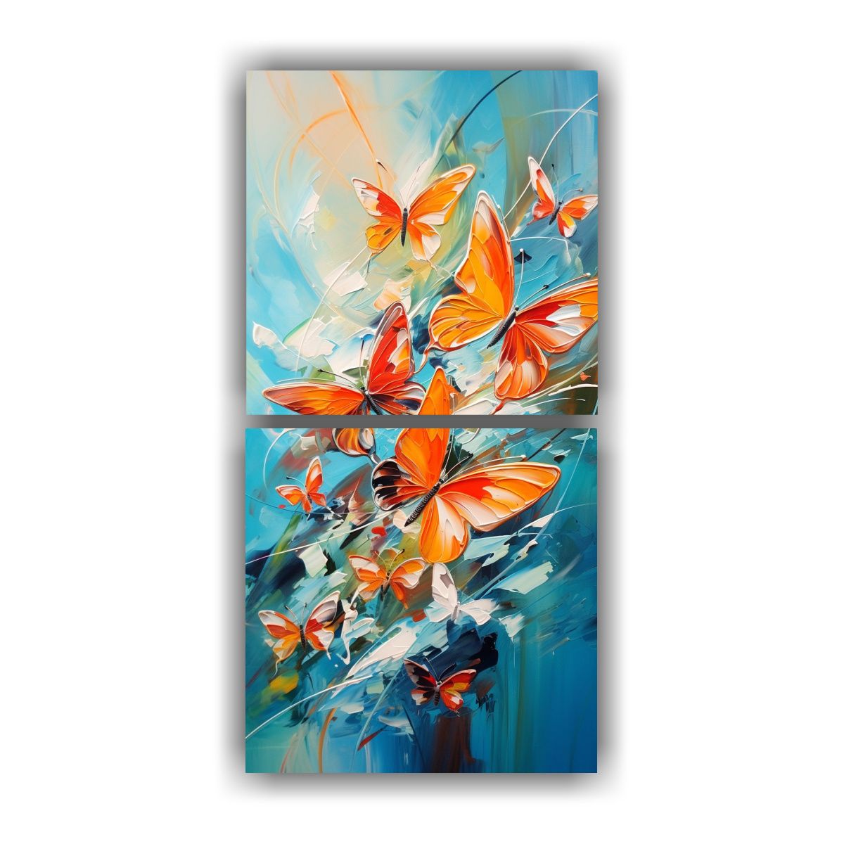 GENERICO - Cuadros Movimiento Habitación Mariposas 80x160 Cm