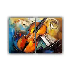 GENERICO - Díptico Tonos Luminosos Pintura Moderna Pared 160x120 Cm