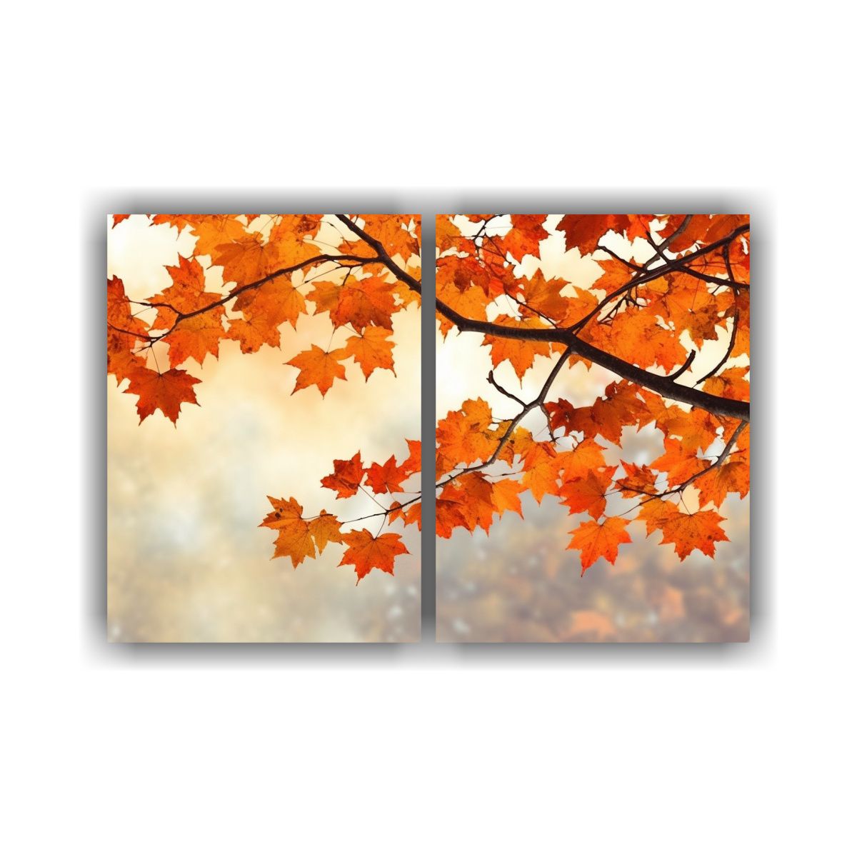 GENERICO - Cuadro De árbol Con Hojas Otoñales Sobre Lienzo 160x120 Cm