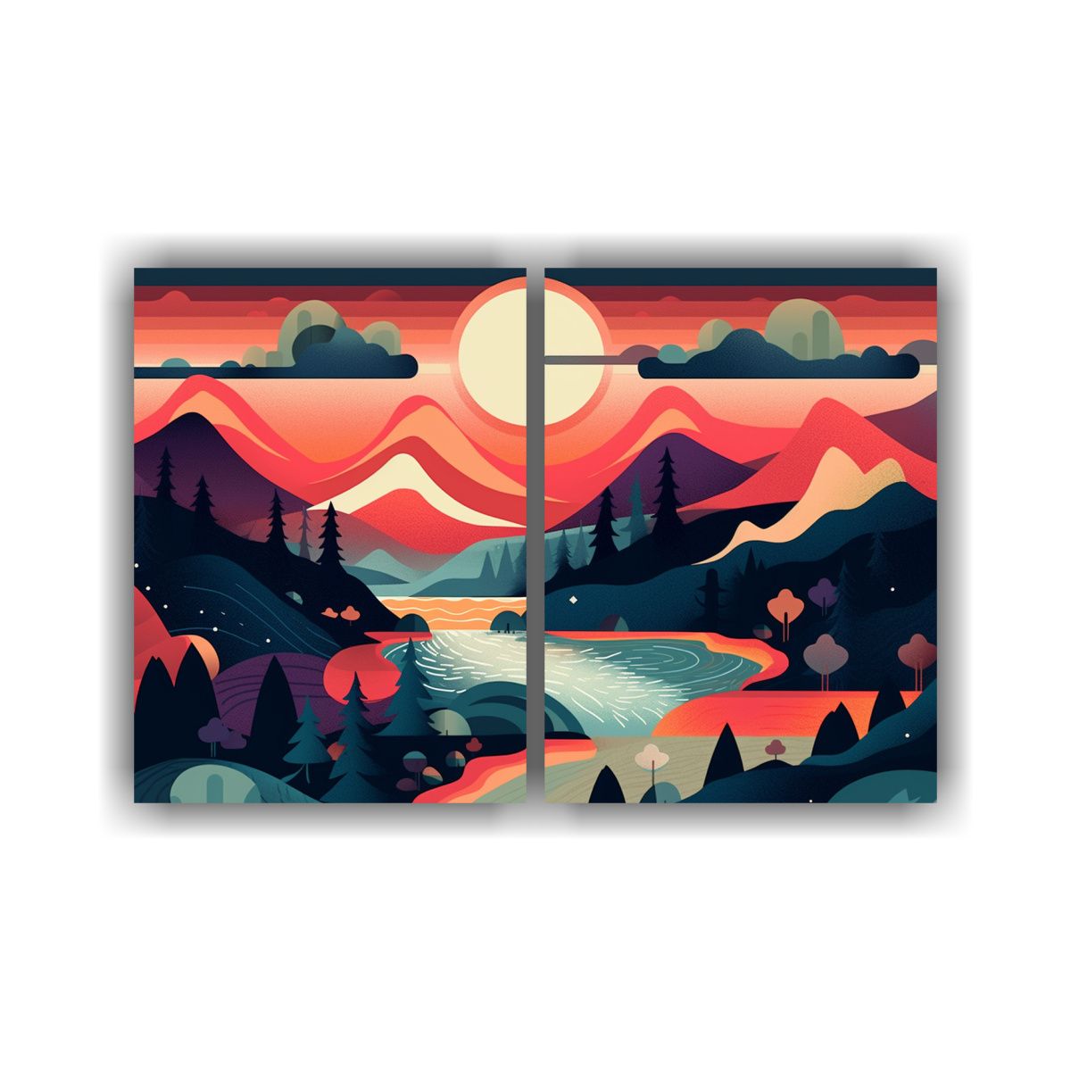 GENERICO - Cuadro Montaña Paisaje Arte De Pared Económico 160x120 Cm