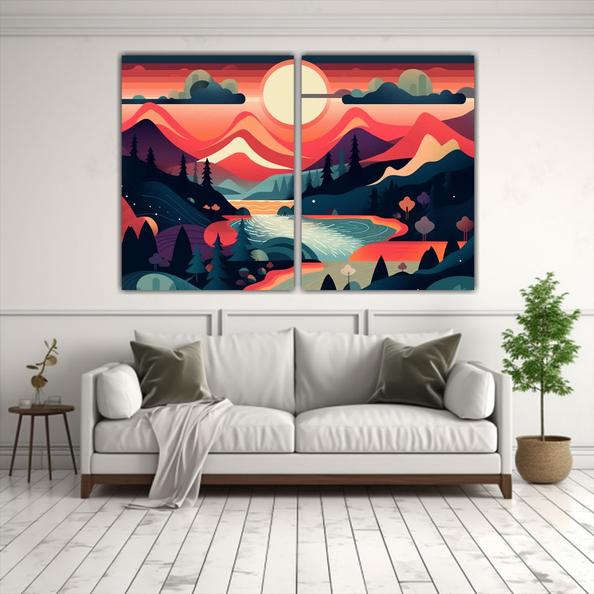 GENERICO - Cuadro Montaña Paisaje Arte De Pared Económico 160x120 Cm