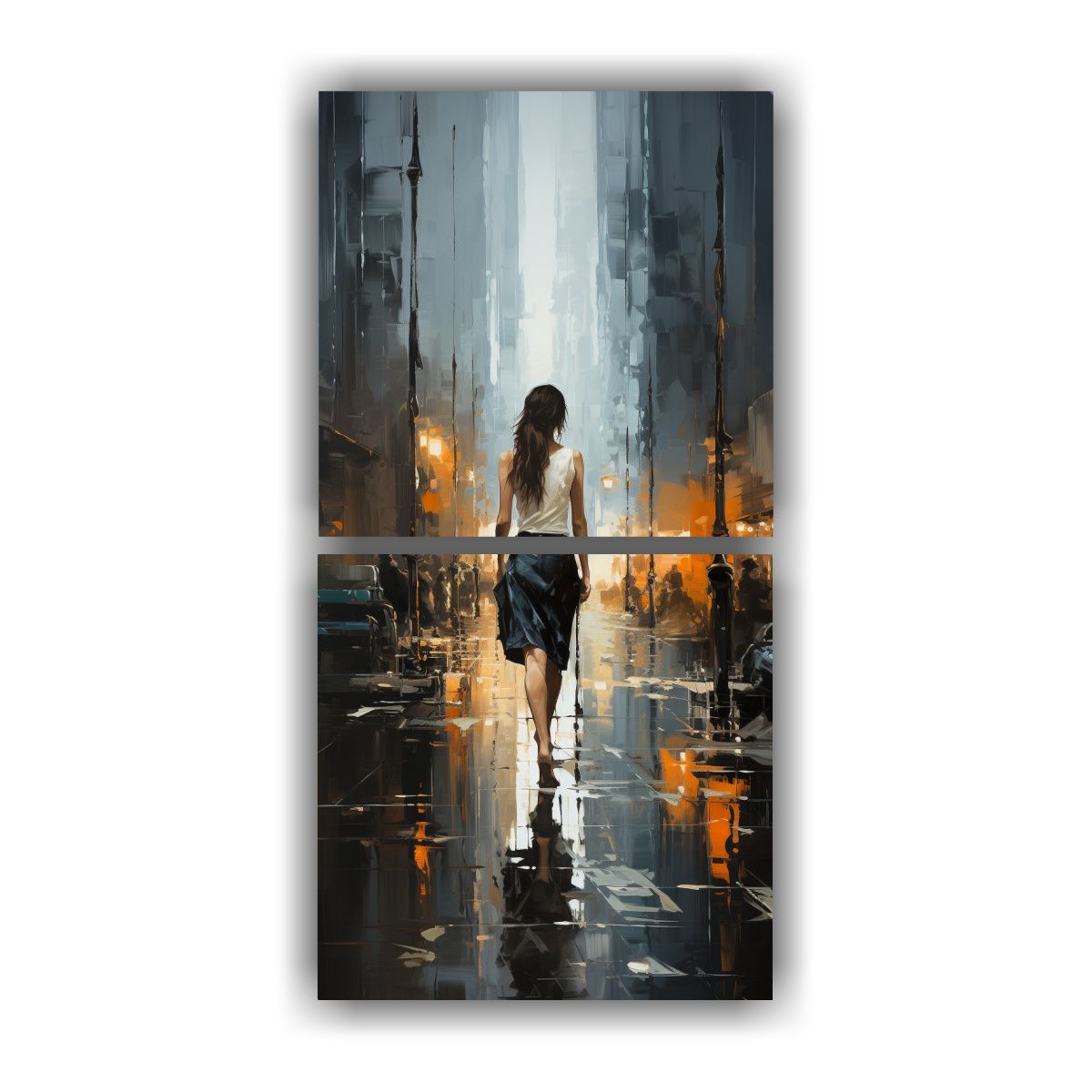 GENERICO - Díptico Inspiración Textura Pintura Al óleo 80x160 Cm