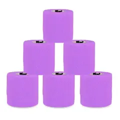 GENERICO - Pack X 6 Venda Coban Cinta Para Vendaje Deportes 10cmx4,5m Violeta