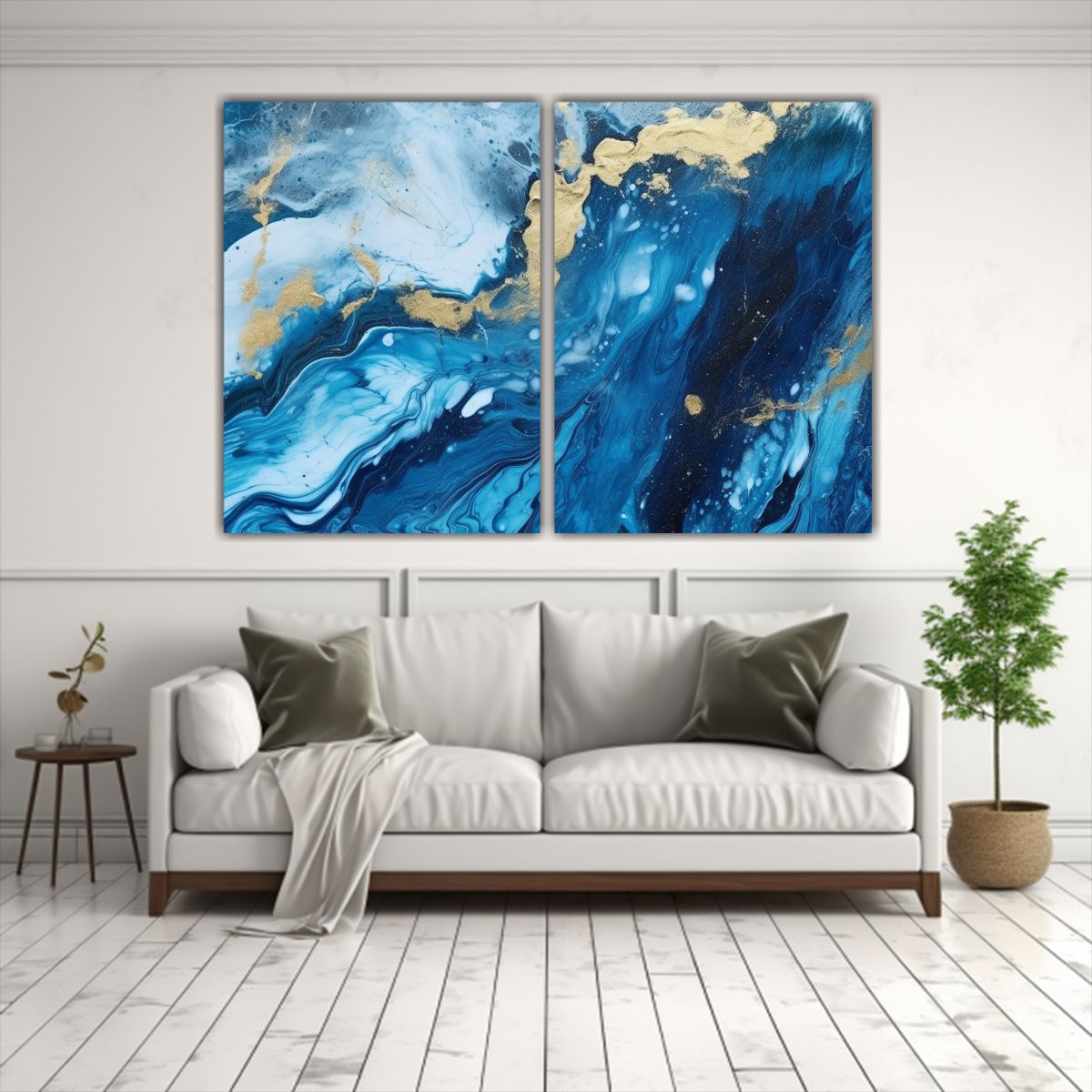 GENERICO - Pinturas Abstractas De Océano En Bastidor 160x120 Cm