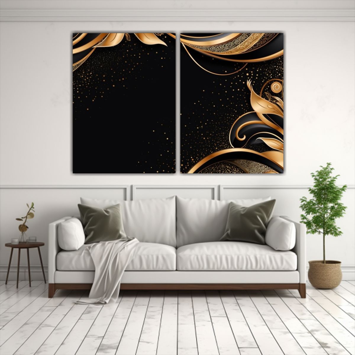 GENERICO - Conjunto 2 Telas Bastidor Textura Lujo Fondo 160x120 Cm