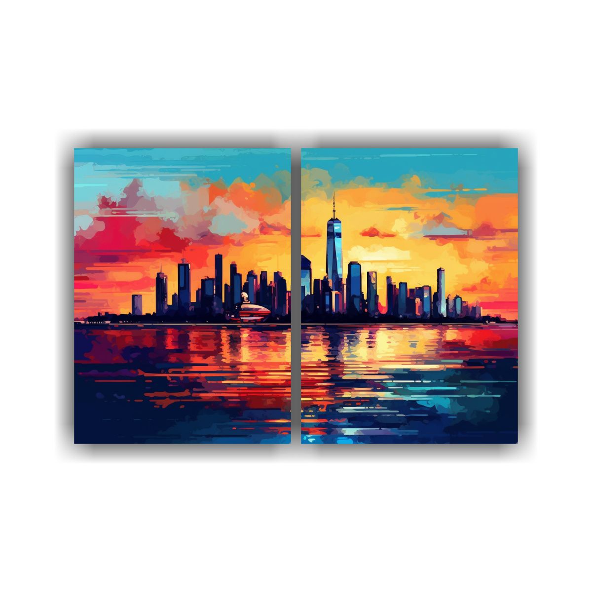 GENERICO - Cuadros Pop Art Díptico Mar De Bellingshausen 160x120 Cm