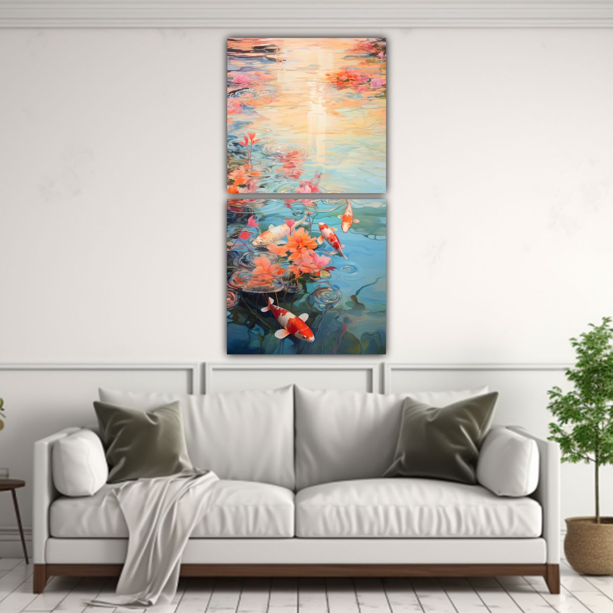GENERICO - Set 2 Cuadros De Tela Impresos Belleza Natural 70x140 Cm