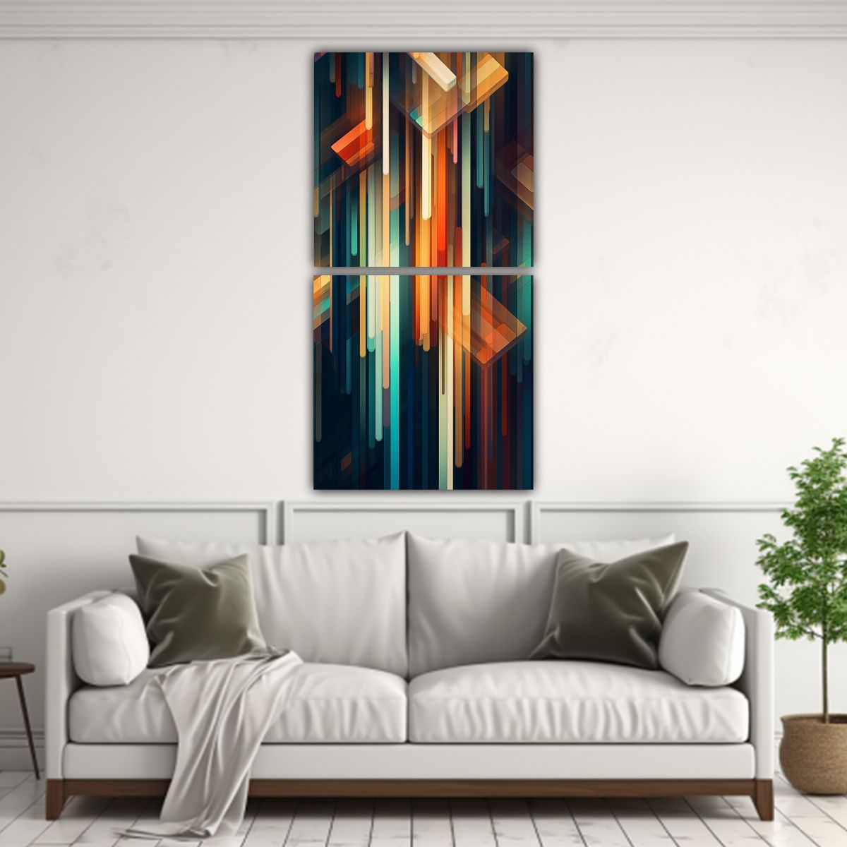 GENERICO - Pinturas De Decoración Abstracta Con Líneas De 20x40 Cm