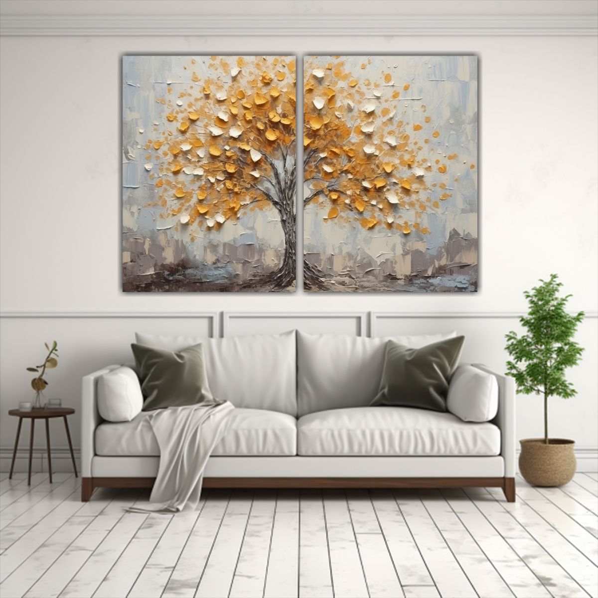 GENERICO - Cuadro Moderno Otoño Lienzos Decorativos Con 160x120 Cm