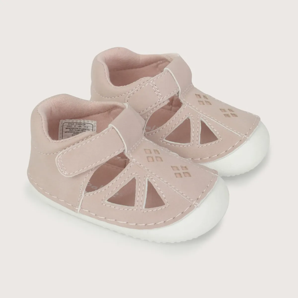 OPALINE - Sandalia gateador velcro rosada de niña