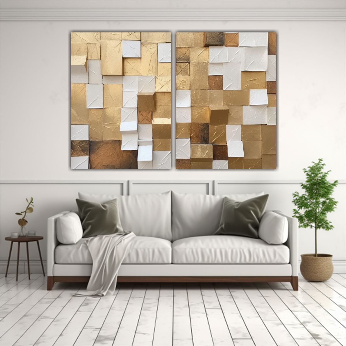 GENERICO - Cuadro Impasto Neutral Con Estrellas Y Textura 160x120 Cm