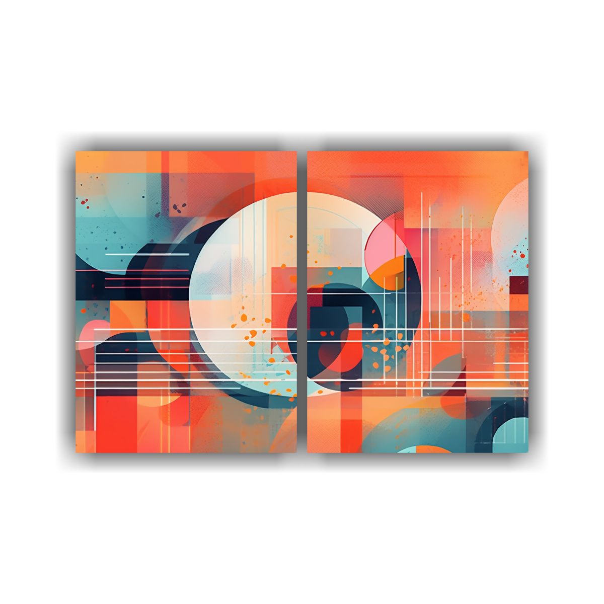 GENERICO - Cuadros Geométricos Con Diseño Colorido Y 160x120 Cm