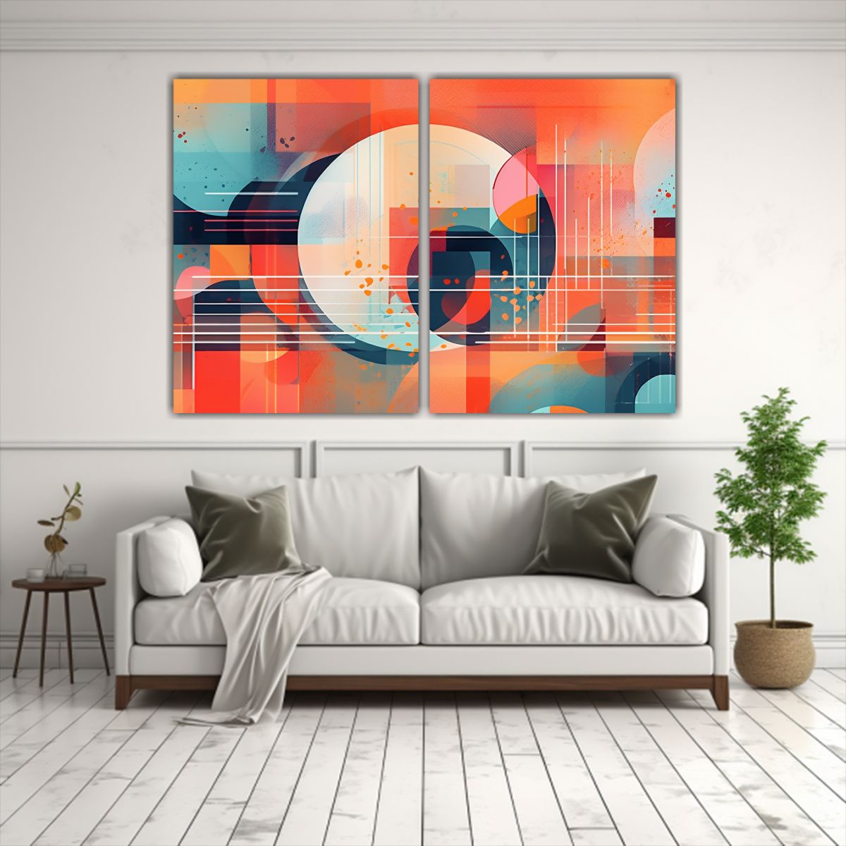 GENERICO - Cuadros Geométricos Con Diseño Colorido Y 160x120 Cm