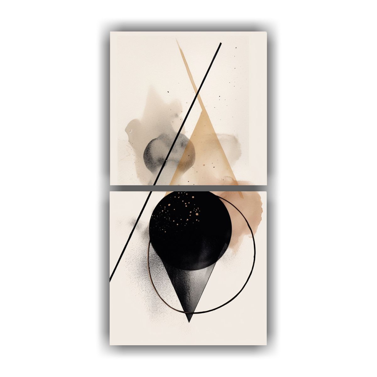 GENERICO - Cuadro Abstracto En Blanco Y Negro Vanguardia 20x40 Cm