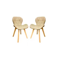 Pack 2 Silla de comedor radar wood asiento ecocuero