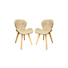 HABITA2 CHILE - Pack 2 Silla de comedor radar wood asiento ecocuero