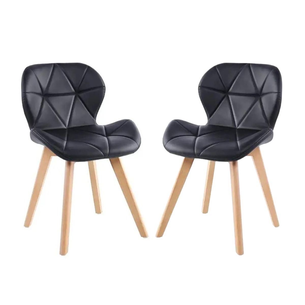 HABITA2 CHILE - Pack 2 Silla de comedor radar wood asiento ecocuero