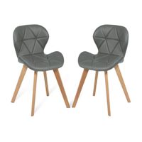 Pack 2 Silla de comedor radar wood asiento ecocuero