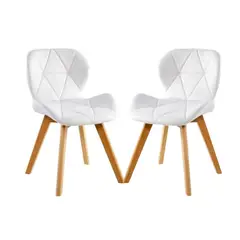 HABITA2 CHILE - Pack 2 Silla de comedor radar wood asiento ecocuero