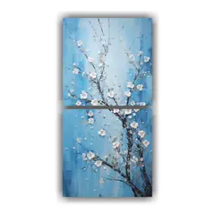 GENERICO - Cuadros Estilo Galería De época Con Flores De 60x120 Cm