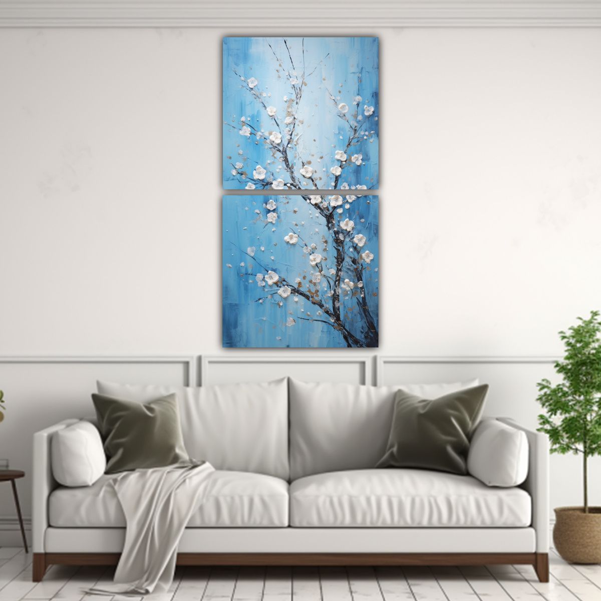 GENERICO - Cuadros Estilo Galería De época Con Flores De 50x100 Cm